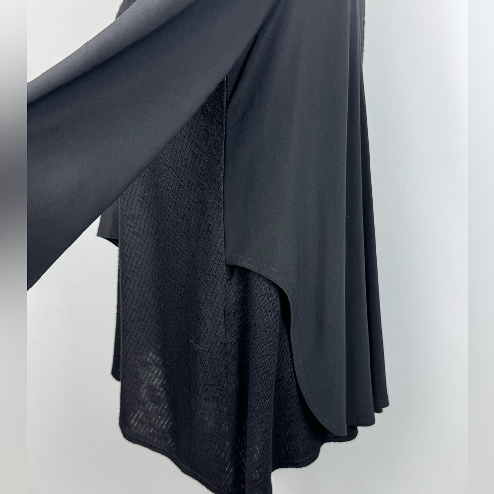 Sympli Asymmetrical Knit Tunic Long Sleeves Lightweight Mixed Media Black Size 8 - Picture 8 of 10
